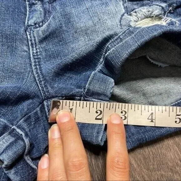 Blue Asphalt Blue Distressed Shorts Size 3 - Picture 4 of 6